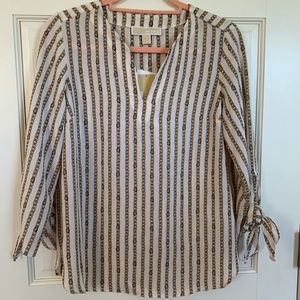 NWT Michael Michael Kors Women’s Blouse Bone/Gold Chainlink Size S
